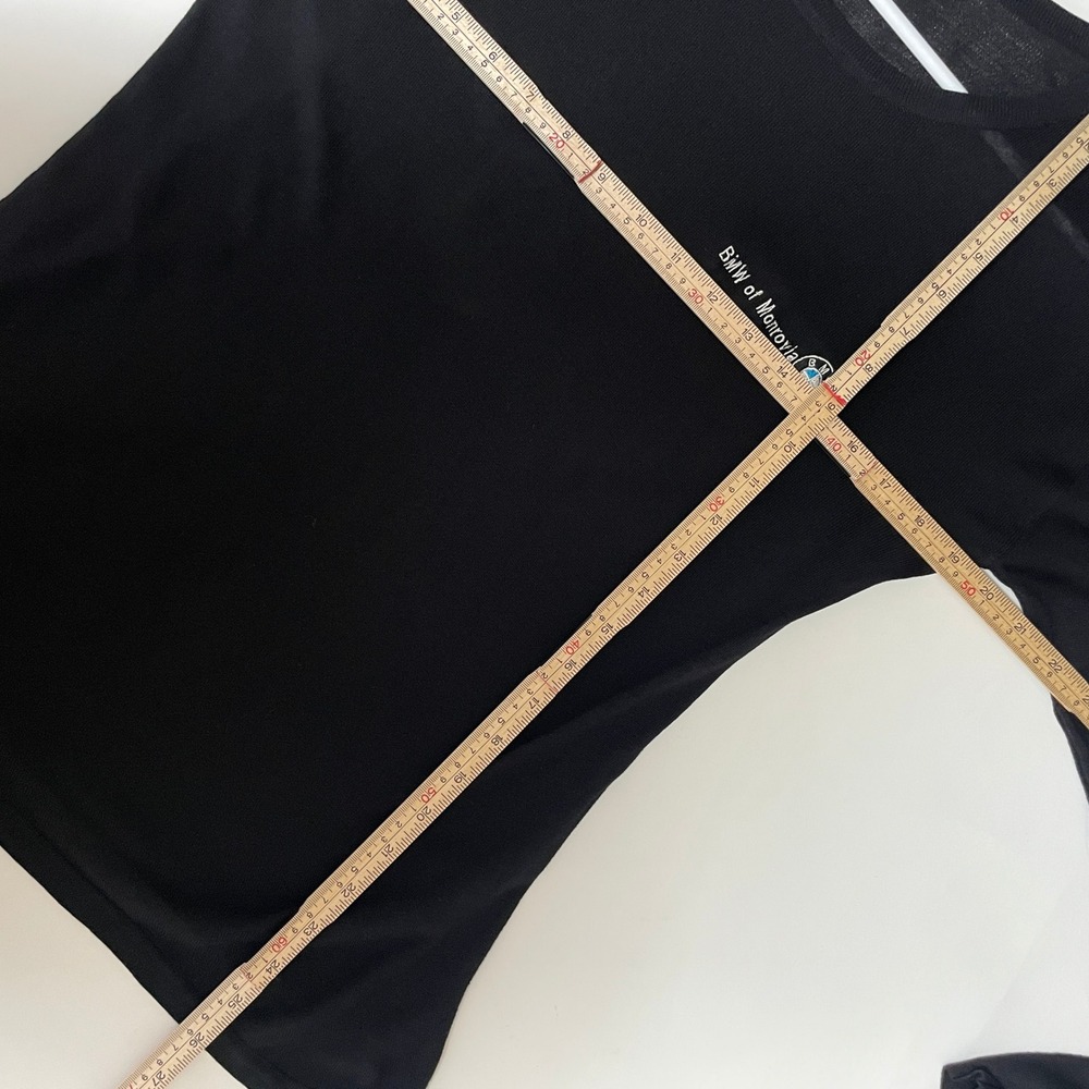 H&M Basic BMW of Monrovia Embroidered Long Sleeve Sweater Top Black Racing XS - Picture 6 of 7